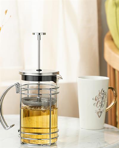 Monaco Френч Прес Жакард С Граници, Сребристо, 600 Ml