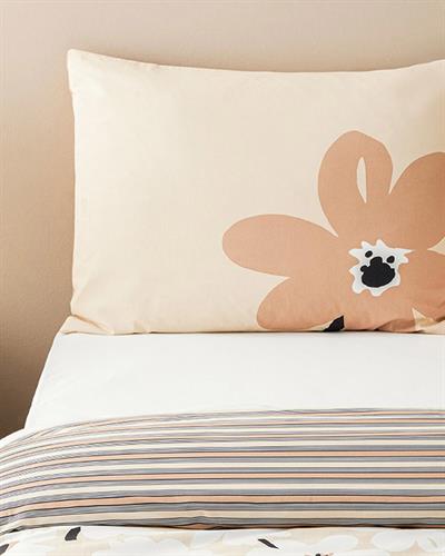 Mono Bloom Спален Комплект Единичен Памук 160x220 см Кремав