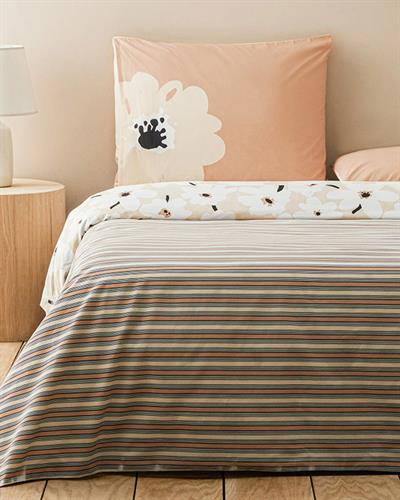 Mono Bloom Спален Комплект Единичен Памук 160x220 см Кремав