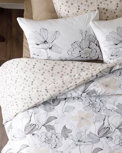 Monochrome Комплект Спално Бель Единичен Размер, Памучен, Черно Бяло, 160 X 220 Cm