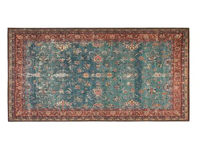 Montglam Buddy Декоративен Килим Шенил Тъкан, Синьо-Кафяво, 77 X 150