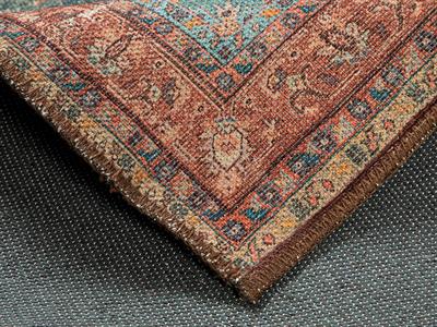 Montglam Buddy Декоративен Килим Шенил Тъкан, Синьо-Кафяво, 77 X 150