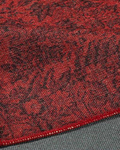 Montglam Carolina Декоративен Килим Шенил Тъкан, Червено, 77 X 150