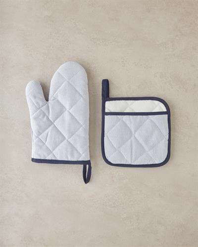 Morgan Кухненски Комплект 2 бр. Памук 18x28 см+18x18 см Морскосин