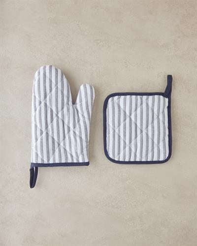 Morgan Кухненски Комплект 2 бр. Памук 18x28 см+18x18 см Морскосин