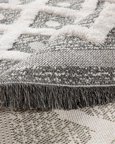 Moroccan Килим С бродерия 154x230 Бял - Сив