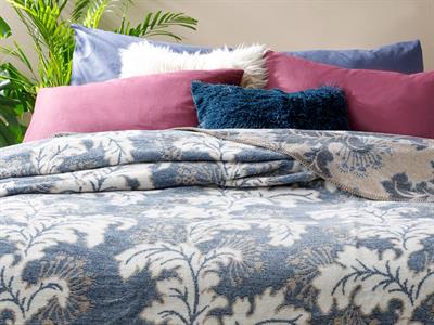 Morris Одеяло Единичен Памучен 150x200 см Морскосин