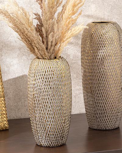 Mosaic Ваза 13x13x26,5 см Златен