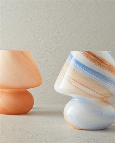 Mushroom Абажур Стъкло 23x21 см Кремав