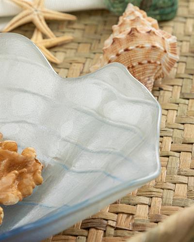 Mussel Glass Appetizers 16x13 cm Blue-White