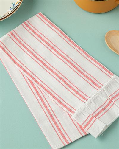 Musy Кърпа За Изсушаване С Волан, Памучен, Тъмно Розово, 40 X 60 Cm