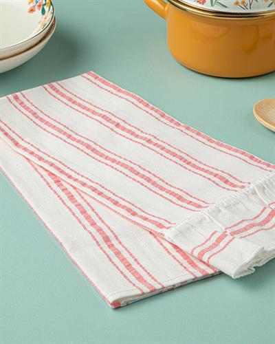 Musy Кърпа За Изсушаване С Волан, Памучен, Тъмно Розово, 40 X 60 Cm