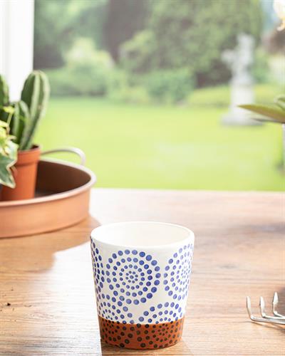 Mysterious Circle Саксия Синьо, 10.7 X 10.7 X 10.8 Cm