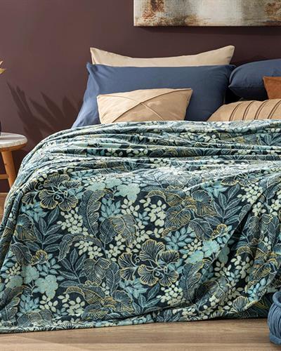 Mysterious Garden Одеало Двоен Размер, Super Soft Отпечатано, Тъмно Зелено, 200 X 220 Cm