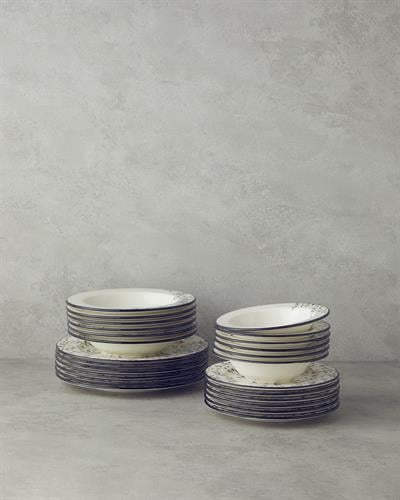 Mystic Комплект За Хранене Порцелан 24 части за 6 души Черен