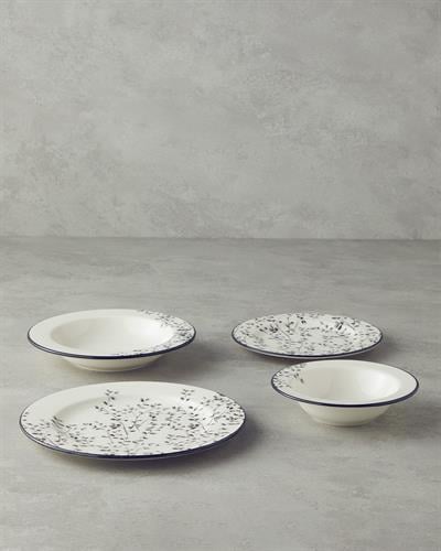 Mystic Комплект За Хранене Порцелан 24 части за 6 души Черен