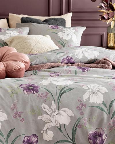 Mystic Iris Комплект Спално Бель Единичен Размер, Памучен, Сиво, 160 X 220 Cm