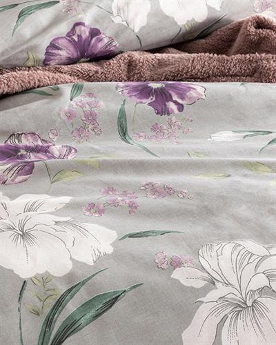 Mystic Iris Комплект Спално Бель Единичен Размер, Памучен, Сиво, 160 X 220 Cm