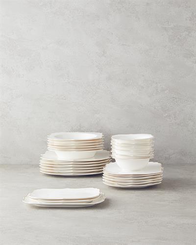 Napoli Комплект За Хранене Костен порцелан 27 части за 6 души Златен