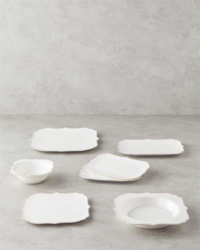 Napoli Комплект За Хранене Костен порцелан 27 части за 6 души Златен