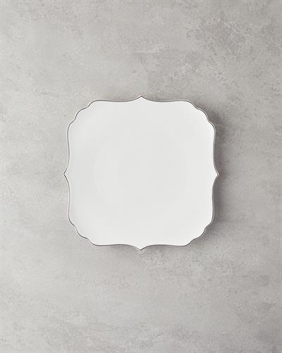 Napoli Комплект За Хранене Костен порцелан 27 части за 6 души Сребърен.