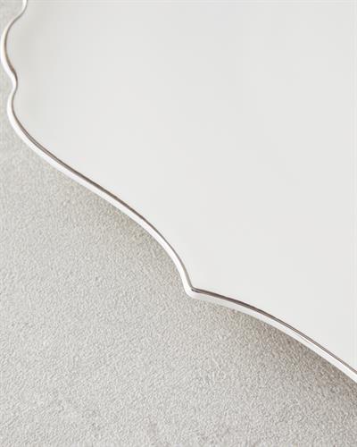 Napoli Комплект За Хранене Костен порцелан 27 части за 6 души Сребърен.