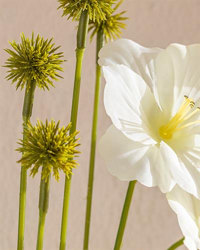 Narcissus Изкуствено Цвете Един Стрък Пластмаса 60 см Бял