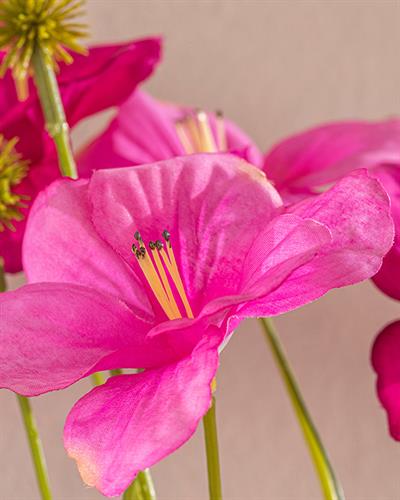 Narcissus Изкуствено Цвете Един Стрък Пластмаса 60 см Червен