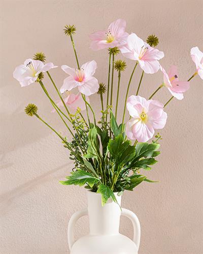 Narcissus Една Клонка Изкуствено Цвете Пластмасов, Розово, 60 Cm