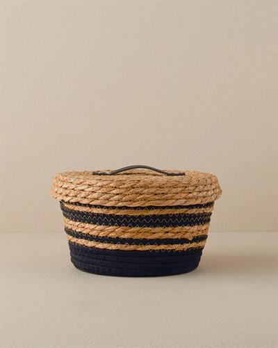 Natura Stripe Кошница Слама 22x12 см Натурален..