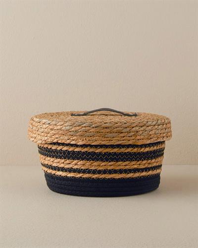 Natura Stripe Кошница Слама 27x14 см Натурален..