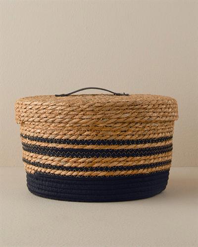 Natura Stripe Кошница Слама 32x16 см Натурален..