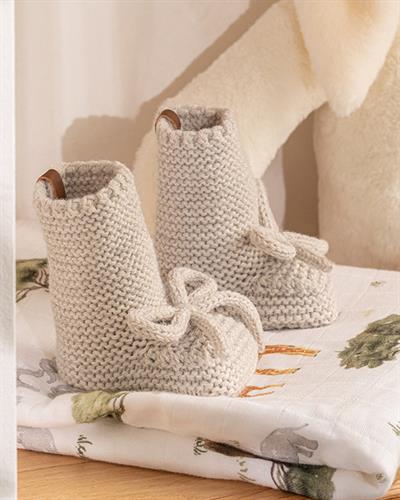 Natural Бебешки Чорапи Сиво, 6-12 Месеца