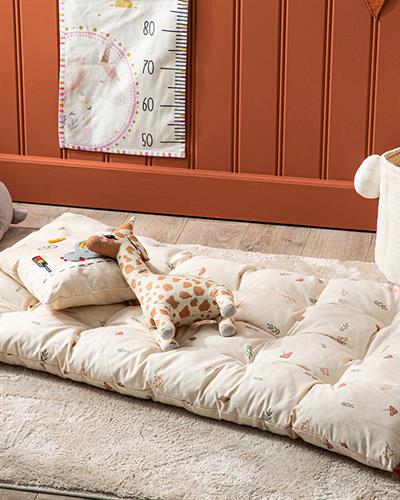 Natural Възглавница За Пода Памучен, Бежово, 60 X 120 Cm