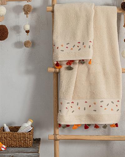 Natural Комплект Хавлии За Бебе Памучен, Естествен, 75 X 75 Cm+16 X 21 Cm