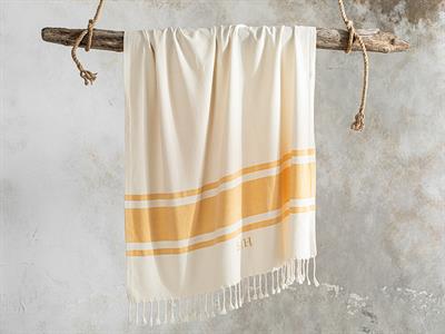 Natural Cottony embroidered Peshtemal 90x150 cm Yellow