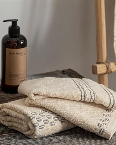 Natural Dots Хавлии За Ръце Памучен, Бежово, 30 X 40 Cm