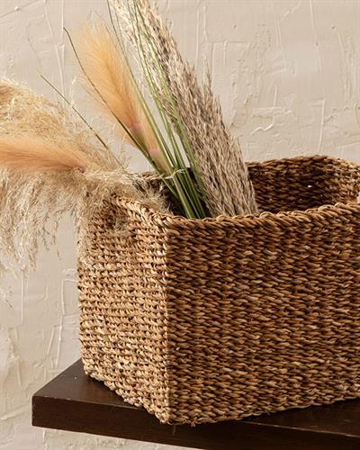 Natural Life Кошница Слама 32x24x24см Кафяв