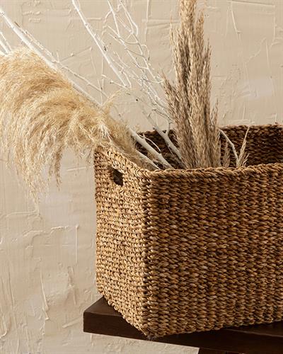 Natural Life Кошница Слама 37x27x27см Кафяв