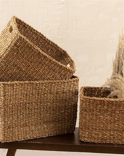 Natural Life Кошница Слама 37x27x27см Кафяв