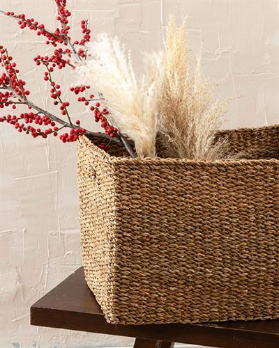 Natural Life Кошница Слама 42x32x30см Кафяв
