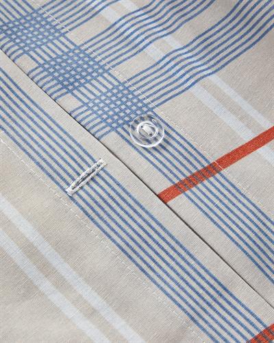 Natural Plaid Спален Комплект Двоен Лесно за гладене 200x220 см Бежов