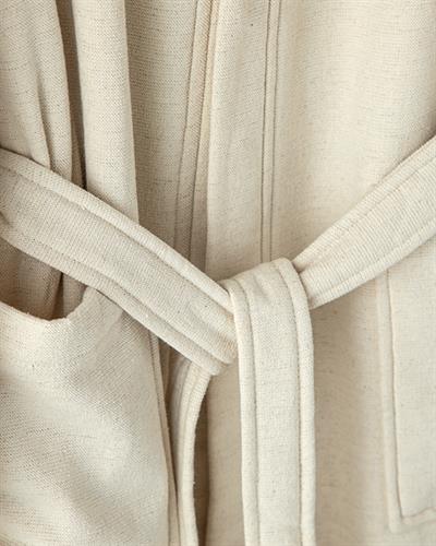 Natural Cotton & Linen Kimono Bathrobe S-M Beige