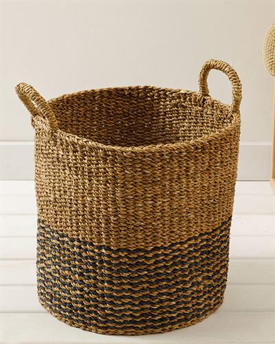 Natural Shape Кошница Слама 40x40 см Кафяв Черен