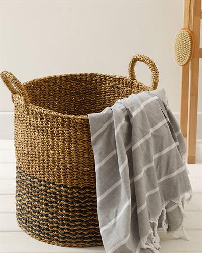 Natural Shape Кошница Слама 40x40 см Кафяв Черен