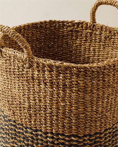 Natural Shape Кошница Слама 40x40 см Кафяв Черен