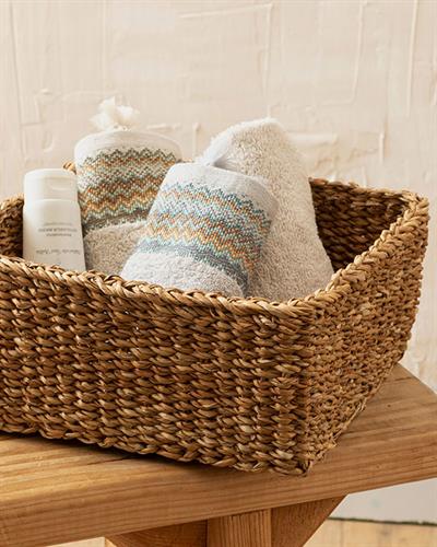 Natural Story Кошница Слама 26x26x12см Кафяв