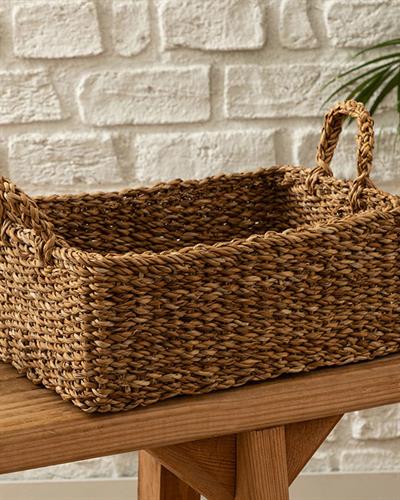 Natural World Кошница Слама 32x23x13см Кафяв