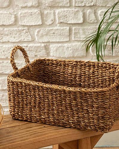 Natural World Кошница Слама 36x27x15см Кафяв