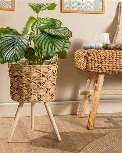 Nature Саксия 27x27x46 см Кафяв